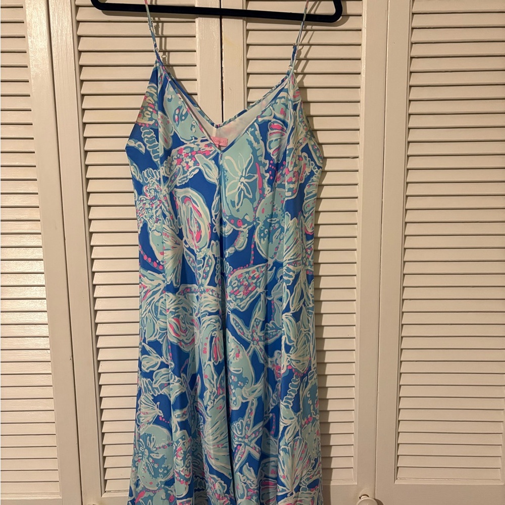 Lilly Pulitzer Clara dress Blue and Pink silk